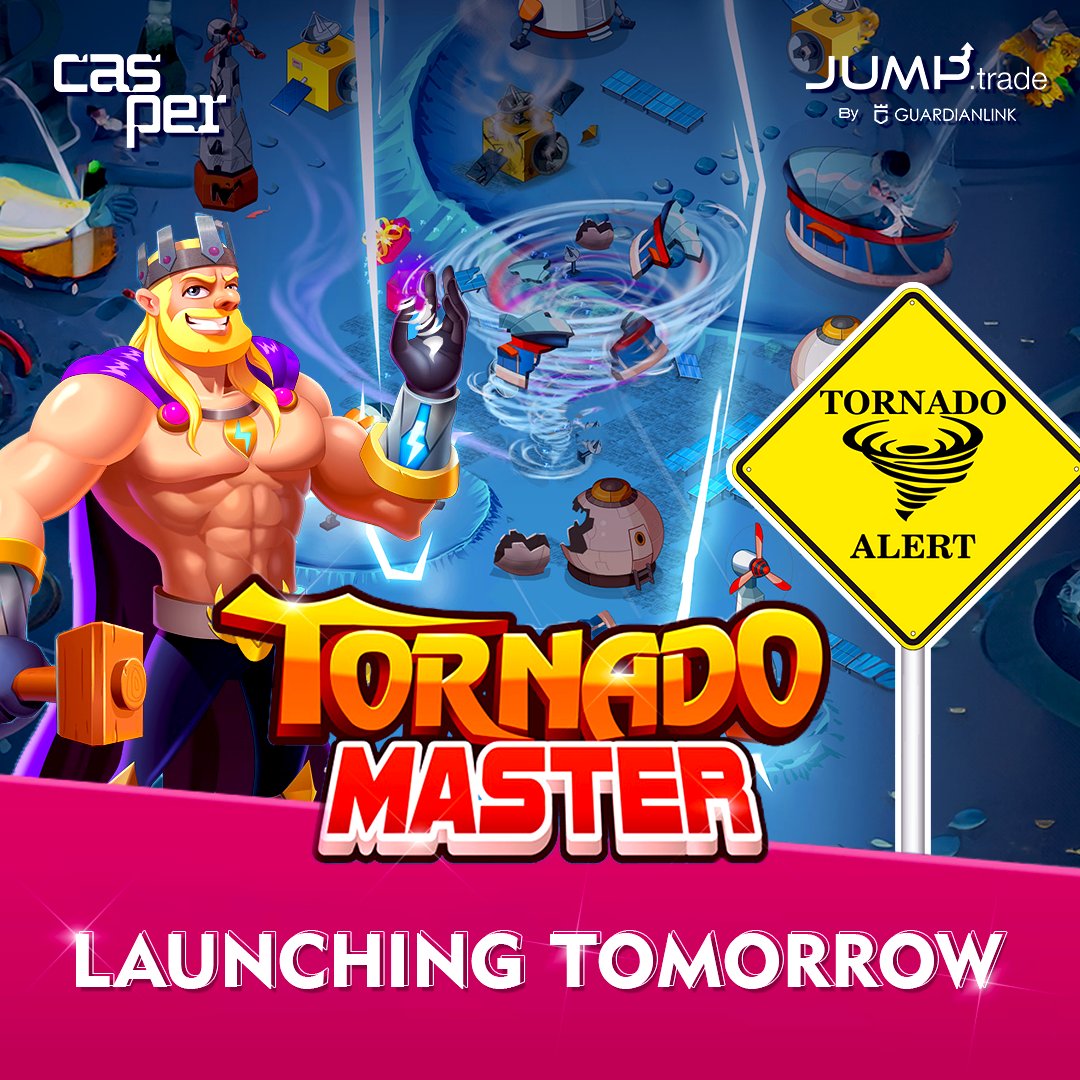 Gear up for a big storm in metaverse gaming!! Tornado Master is about to go live on Jump.trade tomorrow, with passes being minted on @Casper_Network Enjoy the super-immersive, strategic game and be the master!! #Web3Gaming #blockchaingames #Web3Community