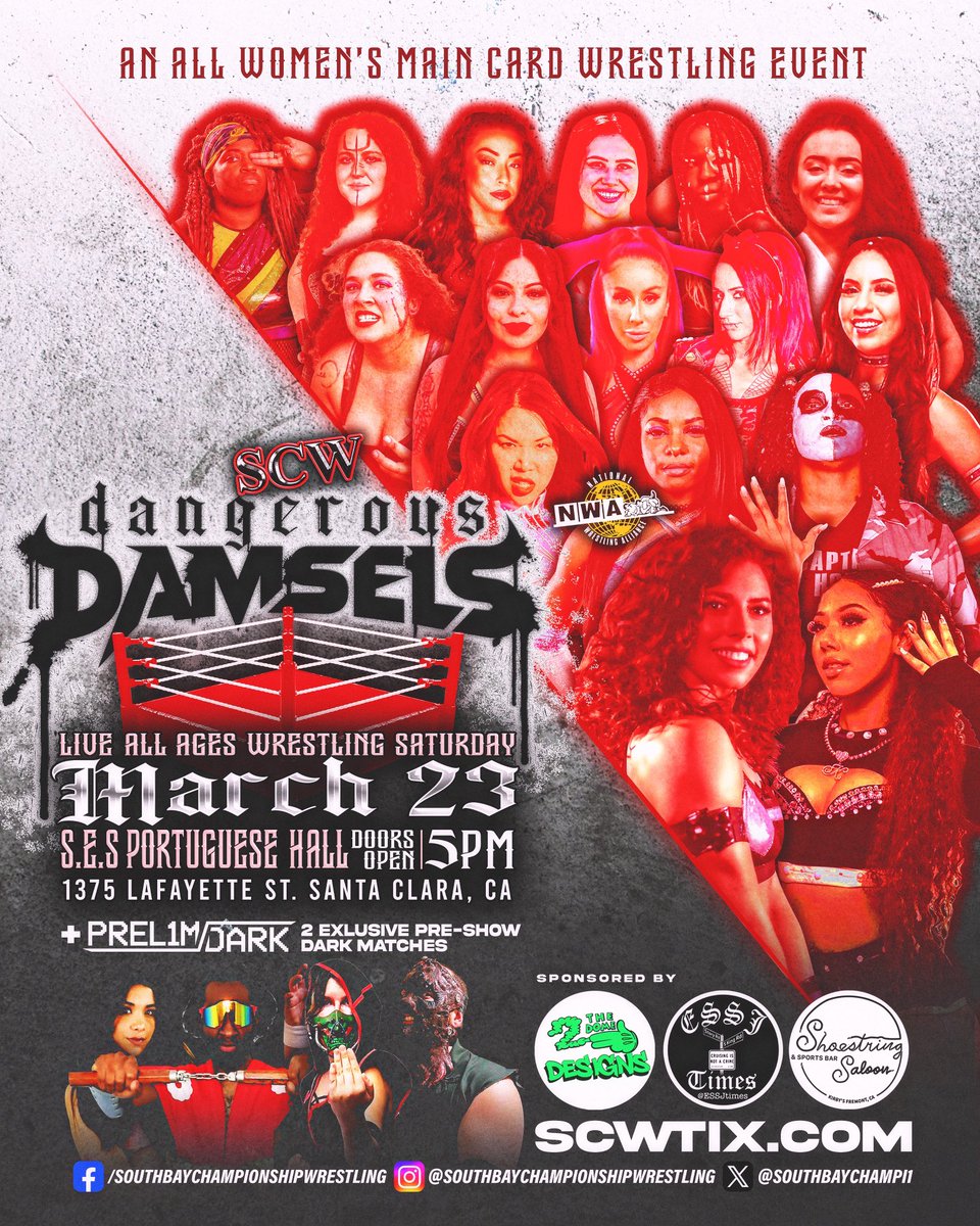 SOUTHBAYCHAMPI1's tweet photo. 🔥NEXT SATURDAY🔥 March 23, Join us for another momentous night in our young 2+ year history! | https://t.co/MVokXJgV63 | #wrestling #bayarea #norcal #wwe #aew #tna #nwa #mlw #roh #santaclara #sanjose #milpitas #thingstodointhebay https://t.co/ezLfhiFqFx