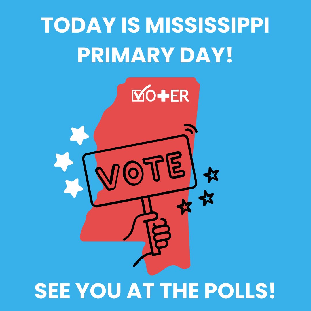 Mississippi, your voice matters today! 🌟 Cast your vote in the Primary and be a part of the change you wish to see. Every vote is a step towards a brighter future. #MississippiPrimary #VoteNow #YourVoiceYourPower