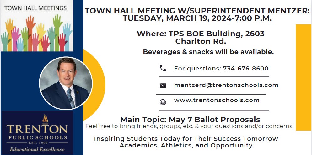 Tuesday Talk at Tim Hortons in Trenton this morning! Thanks to the Zimbalatti family for hosting us! The "tour" continues next Tuesday with a town hall at our TPS BOE meeting room (7:00 p.m.). Please consider coming and asking any questions that you may have! #yes2tps #timhortons