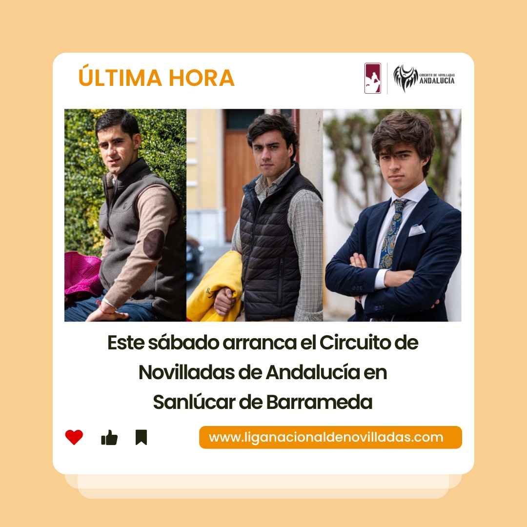 ctorosandalucia's tweet photo. 📰𝗔𝗖𝗧𝗨𝗔𝗟𝗜𝗗𝗔𝗗| Este sábado arranca el Circuito de Novilladas de Andalucía en Sanlúcar de Barrameda

💥¡A tan solo 4 días de que arranque la quinta edición del Circuito de Andalucía en Sanlúcar de Barrameda!

⚔️ @mariosanro3
⚔️ @capdevilagc
⚔️ Martín Morilla https://t.co/RL7DVGXA37