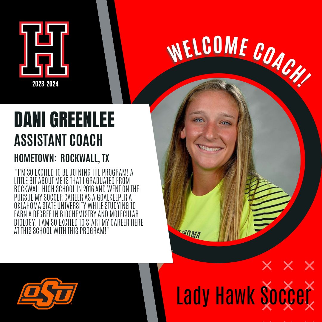 We are excited to welcome Coach Greenlee to the Lady Hawk Coaching staff! @RHHSHawks @RISDAthletics