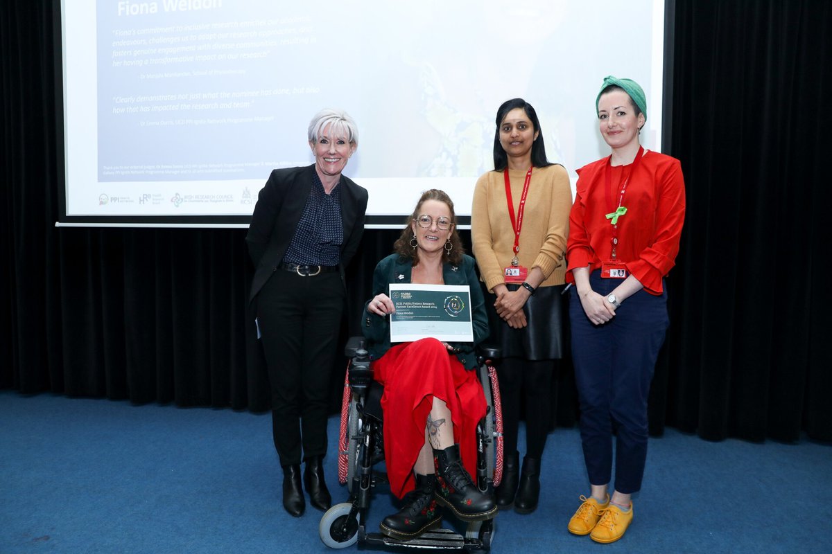 Congratulations to Fiona Weldon who was awarded the inaugural RCSI Public Research Partner Excellence Award at @RCSI_Irl Research Day. The award recognised her contribution to and impact on our research (cpresearchireland.eu/rcsi-public-re…) #RCSIResearchDay
