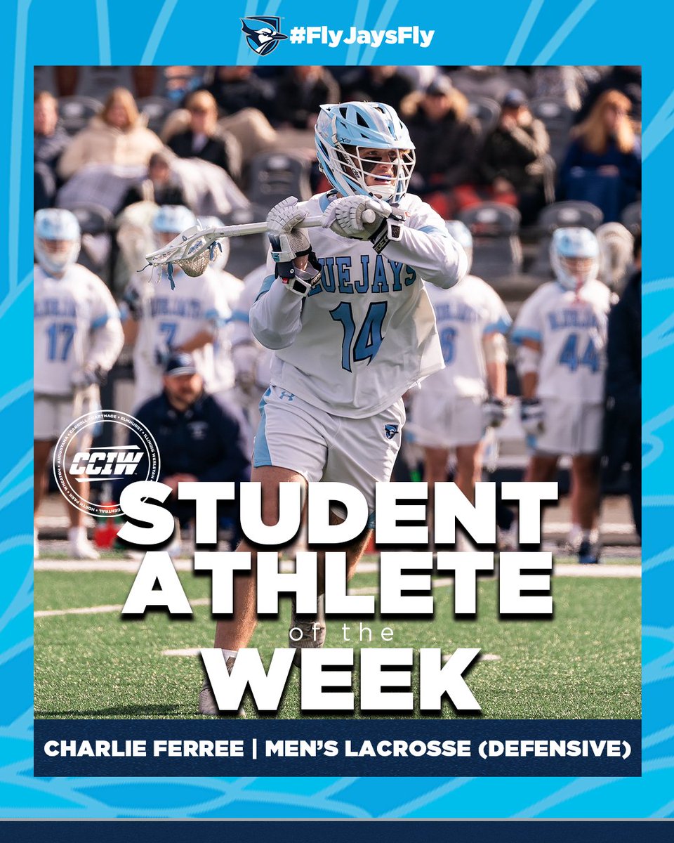 ElmhurstBluejay's tweet image. It's a Bluejay sweep in this week's CCIW Men's Lacrosse Student-Athlete of the Week honors for Eli Spence (offensive) and Charlie Ferree (defensive)! #FlyJaysFly

📰bit.ly/3Vaowli