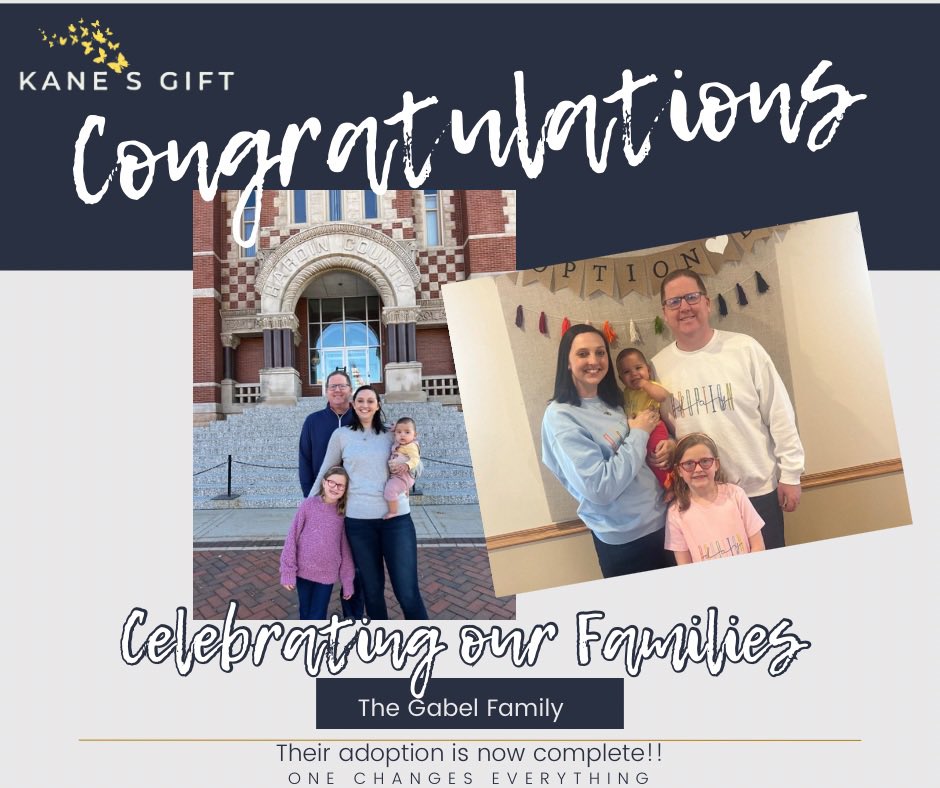 Kanesgift's tweet photo. On Tuesdays we celebrate all the Lord is doing and today we celebrate The Gabel family who made baby girl officially theirs just a few weeks ago!   

Their story is one of our favorites but aren’t they all!  God makes every story perfect!   Congratulations! https://t.co/olETwe2hVA