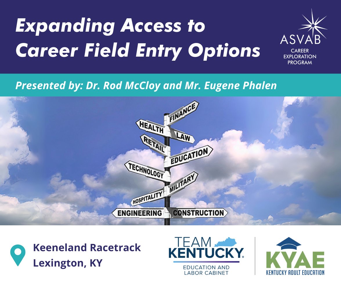 💫 Exciting news! 💫

Today we are at the @KYAdultEd training 60 #KYAE College and Career Navigators on the ASVAB test and the ASVAB Career Exploration Program. 

Our resources can help their clients discover and pursue their ideal career options!

 #ASVABCEP #TrainingSession