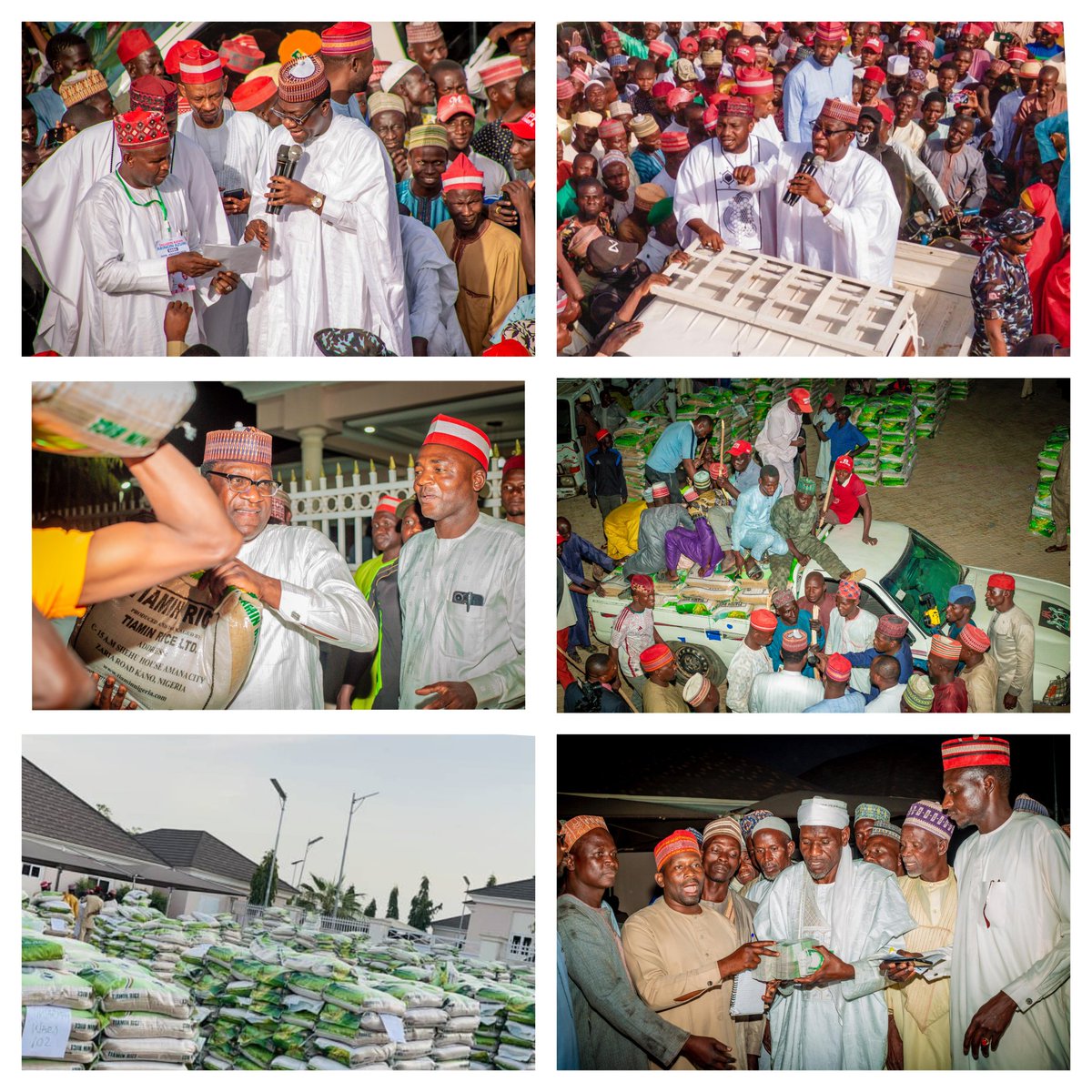 HON JIBRIN DISTRIBUTES FOOD ITEMS, CASH PALLIATIVES WORTH OVER N100m TO ABOUT 10,000 CONSTITUENTS on Saturday 9th (as he has always done every year) at his country home Kofa, Bebeji, Kano. The lawmaker asked the beneficiaries to take advantage of ramadan and pray for the country