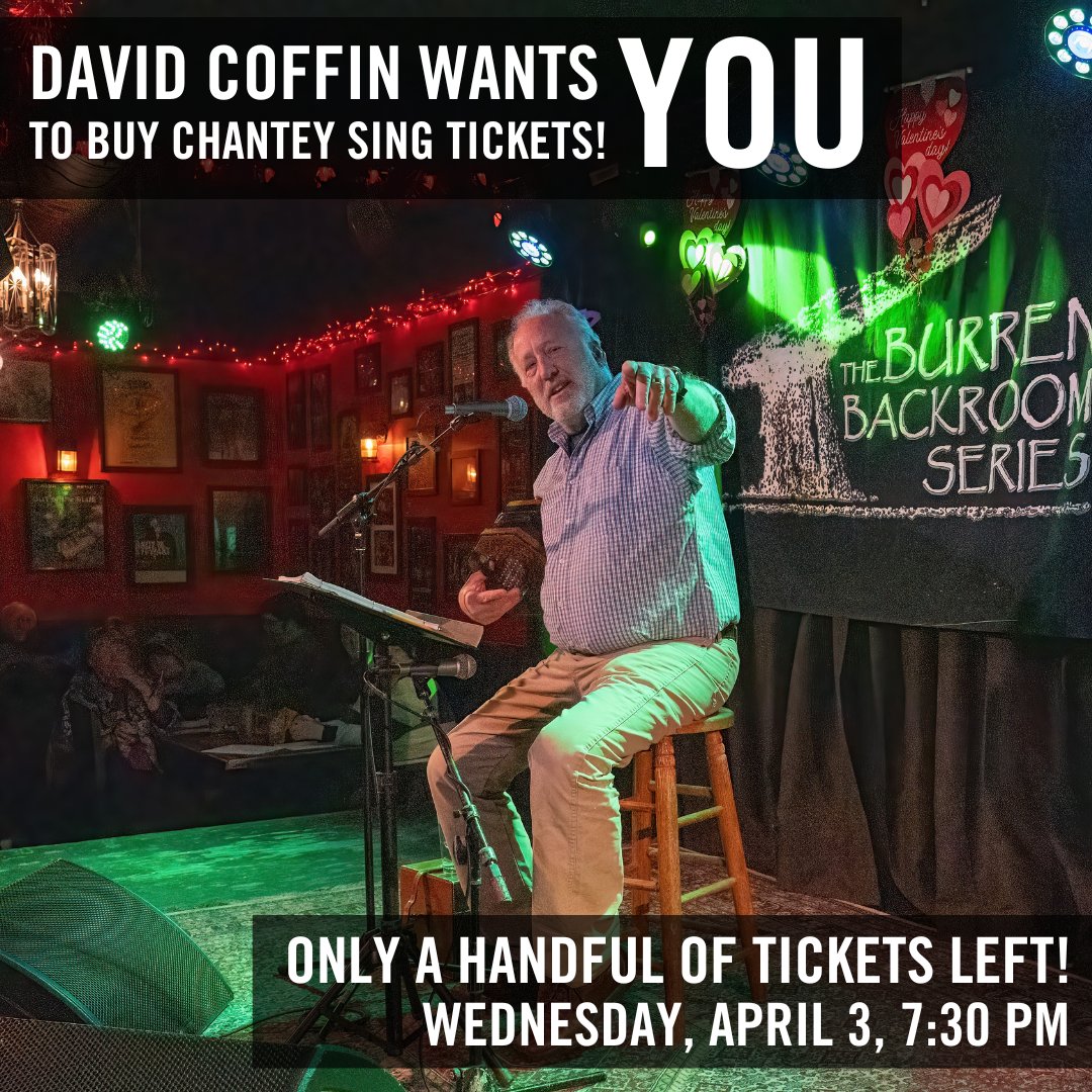 There are only a few tickets left for our Revels Sea Chantey Pub Sing! This evening of sea-chantey-singing will have you tapping your toes and raising your voices as you enjoy delicious food and beverages. Buy your tickets today before they're gone at tickets.24hourmusic.com/ordertickets.a…