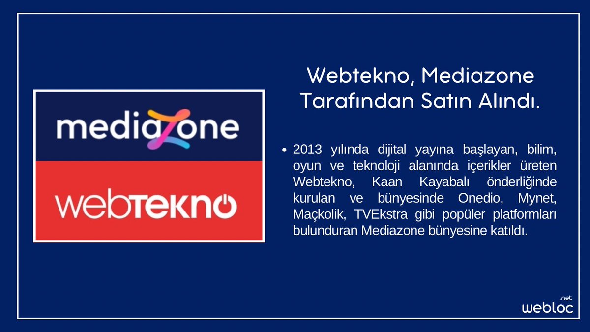 weblocnet's tweet image. Webtekno, Mediazone Tarafından Satın Alındı.
Haberin devamı için web sitemizi ziyaret edebilirsiniz. 
🌐 webloc.net/2024/03/12/web… 

#Webtekno #Mediazone #Teknoloji