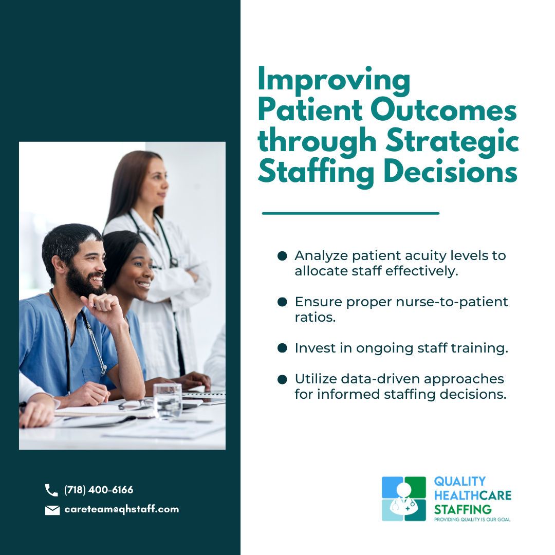 qhstaff20's tweet image. Discover how making strategic staffing choices can enhance patient outcomes. Let&apos;s work together for better healthcare. What are your thoughts on this? #HealthcareImprovement 

#StrategicStaffing #qhstaff #staffingagency #staffingsolutions #staffinginny #healthcarestaffing