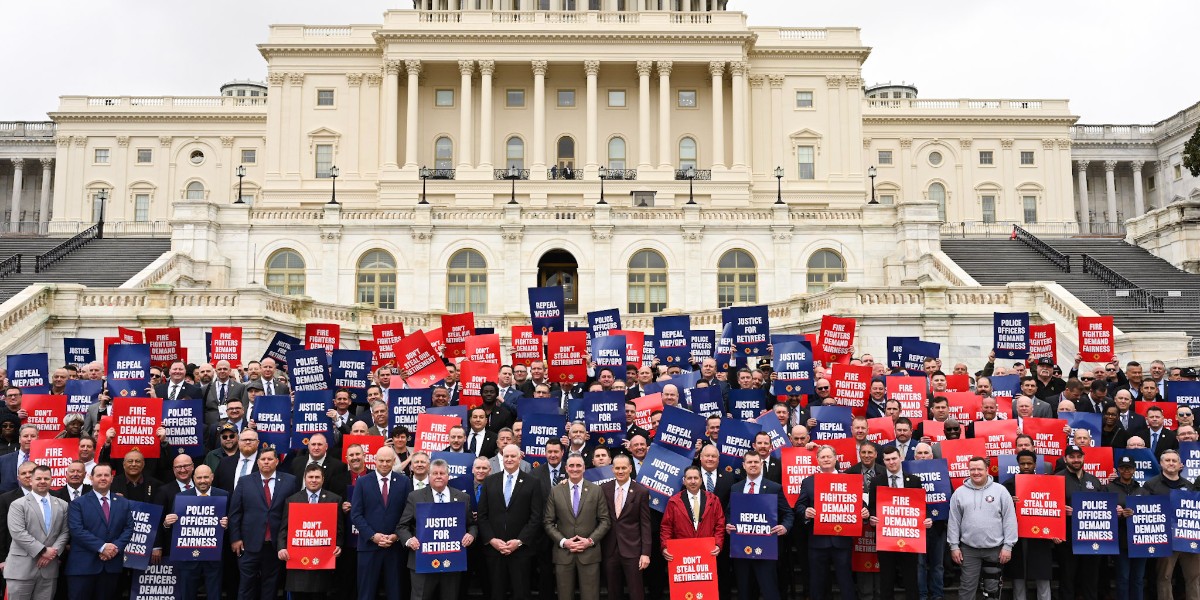 IAFFofficial's tweet photo. #OurIssues: Congress cannot continue to allow the Social Security program to be balanced at the expense of retired #firefighters.
ICYMI: See what our members advocated for during #LEGCON24 https://t.co/GmUGLgMGJT https://t.co/I4LU09GZ2Q