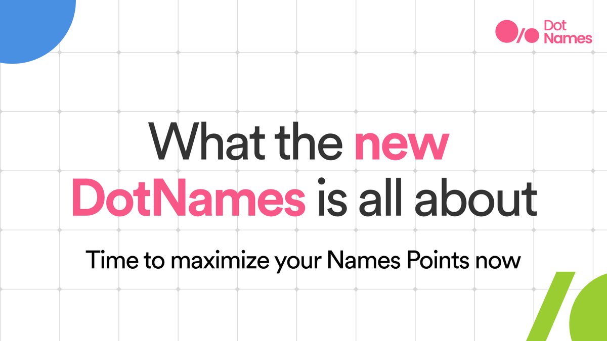 The new DotNames is coming VERY soon. 👀

We trust you've been farming Names Points on dotnames.me/quests/names 📈

Here is what you can expect in the coming days: 👇