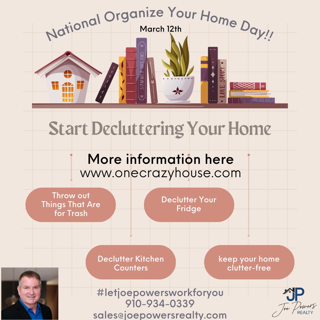 #letjoepowersworkforyou #organizeyourhome #declutter #springcleanup #homeday #reorganize