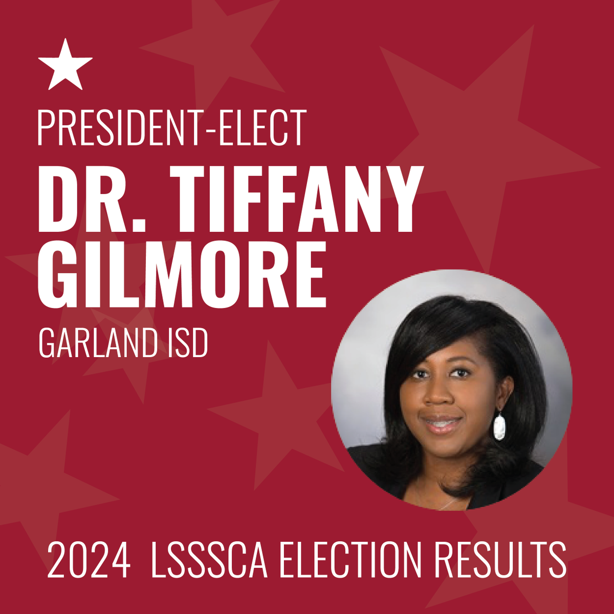 Election results are here! Meet our new President -Elect Dr. Tiffany Gilmore! Congratulations! We look forward to your leadership in serving school counselors across the Great State of Texas! 🎉