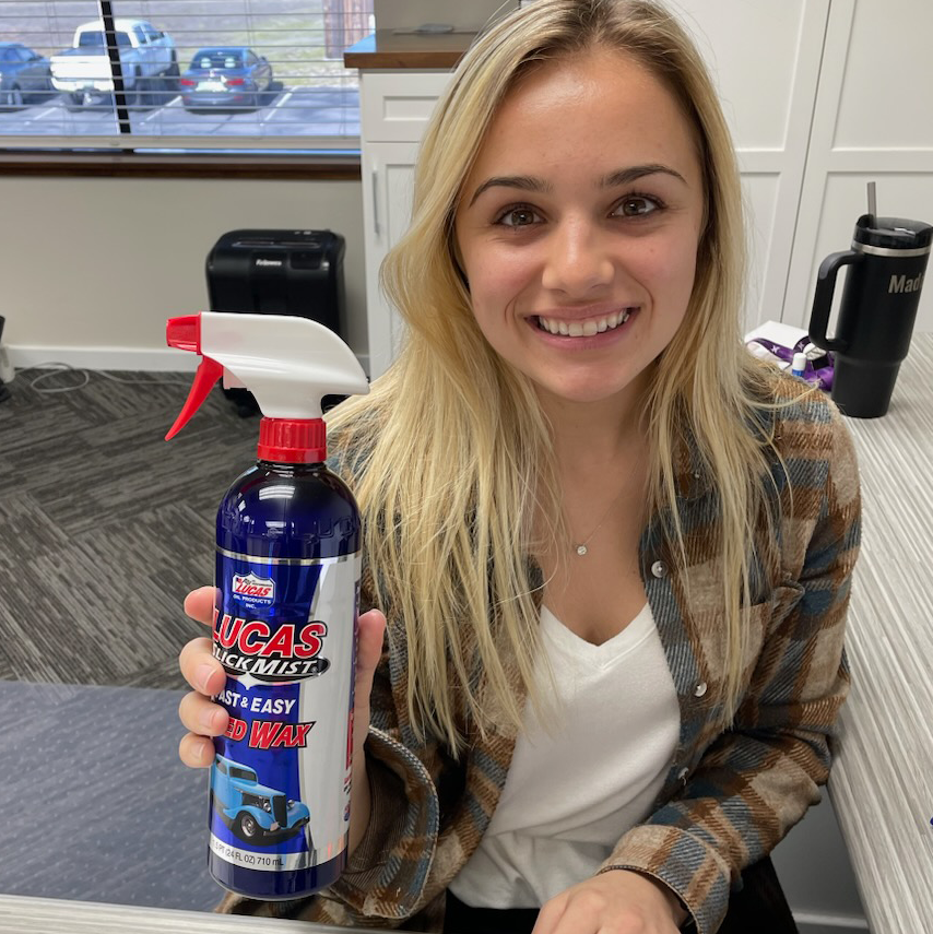 Lucas_Oil's tweet photo. ✨ Maddi Gordon uses Slick Mist® because she likes to keep the vehicles shiny and clean! She uses it on her truck, the race cars, the RV, and even on the ski boat when there is time to get it out.

#LucasAlliance #LucasWorks #SlickMist #Shiny #Clean #Racing #Lifestyle #DIY https://t.co/O13ZqkHazm