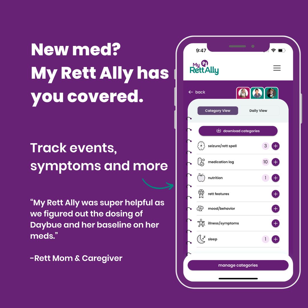 Whether your loved one has recently begun a new medication or has been on one for some time, My Rett Ally empowers you to capture what matters most. Learn more about My Rett Ally, a free tool made exclusively for Rett syndrome caregivers, at buff.ly/46U4xKV.