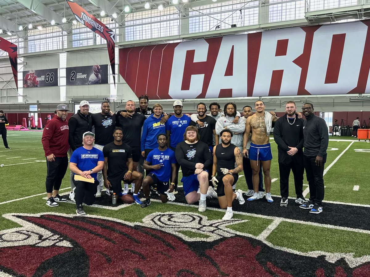 Proud of these Saints that represented Limestone Nation yesterday at there Pro Day! What an awesome opportunity for our players!!!⚜️⚜️⚜️ #saintstothepros #levelup