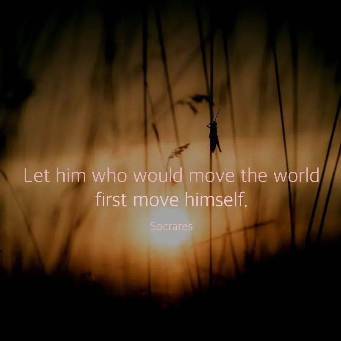 Let him who would move the world first move himself. - Socrates