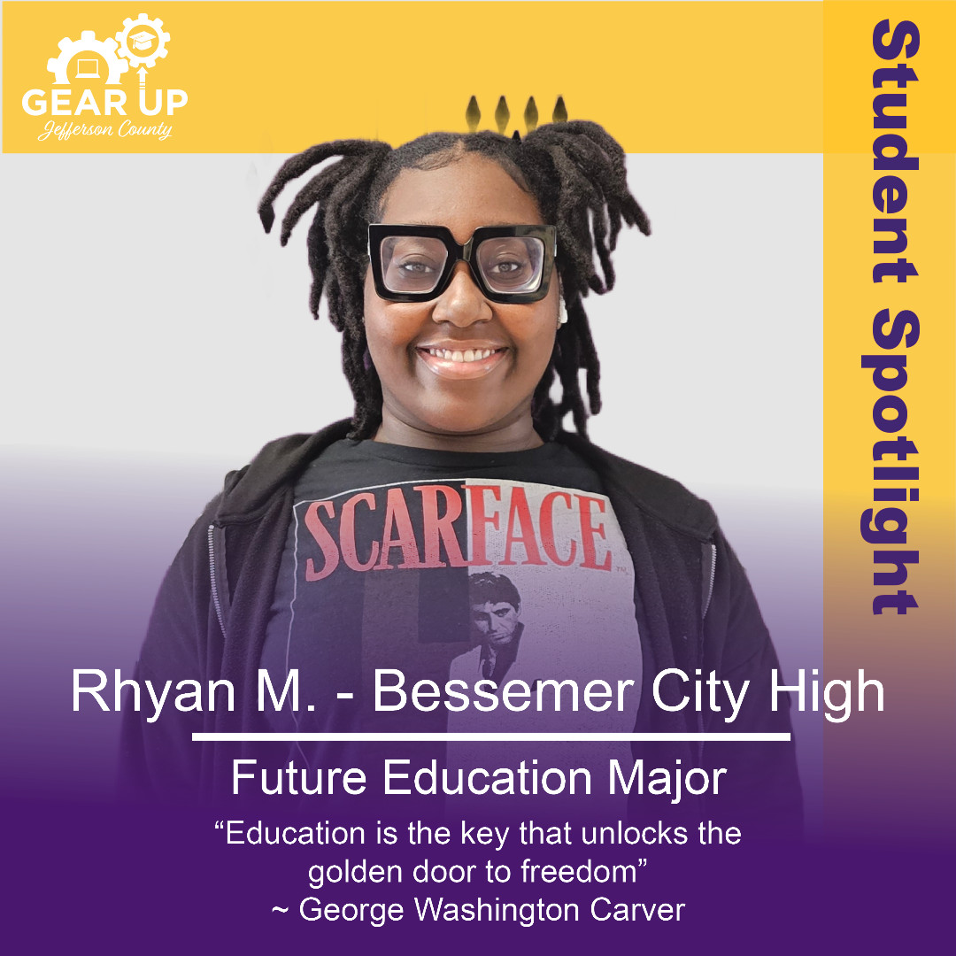 GEARUPJC's tweet photo. This week’s #StudentSpotlights are Sarah M. from Shades Valley High and Rhyan M. from Bessemer City High. ✨  #GEARUPJeffersonCounty #GEARUPWorks https://t.co/HcezXopTVc