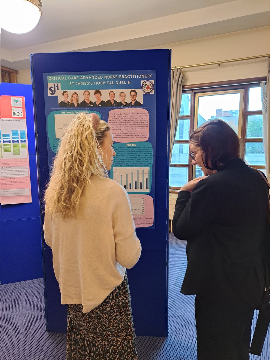 Networking at the National Critical Care Outreach conference. Karen Maher RANP sharing At James's CC ANP team innovations with Rachel Kenna, Chief Nursing Officer  Ireland <a href="/SJHDoN/">Sharon Slattery DoN</a> <a href="/djcribbin/">Derek Cribbin</a> <a href="/critcarenursSJH/">Critical Care Nursing St James's Hospital</a>