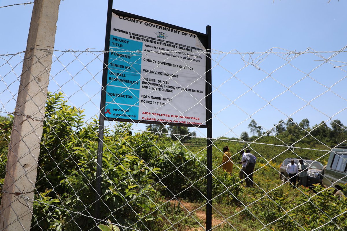 NemaKenya's tweet photo. The Director General, Mamo B. Mamo, EBS today inspected the 7-acre piece of land set a side by the County Government of Vihiga for establishment of a waste recycling facility in Luanda South, Vihiga County. The County is seeking to establish a Material Recovery Facility at the site. Speaking during the exercise, the DG noted that 60% of waste is organic and can be recycled for reuse into several purposes. @VihigaCountyGov