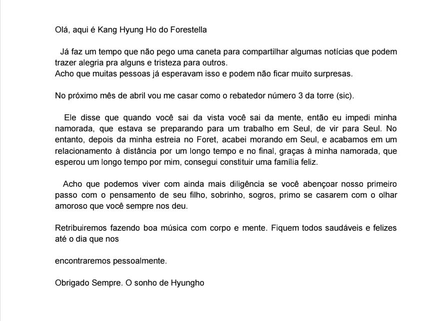 brasil_fore's tweet photo. O nosso querido, Kang Hyungho (#PITTA) do #Forestella anunciou seu casamento para o mês que vem.
Já esperávamos, mas eu não estava preparada ainda 3/4 🥹💕

Aqui está a tradução do anúncio: https://t.co/RKpYGBnFSy