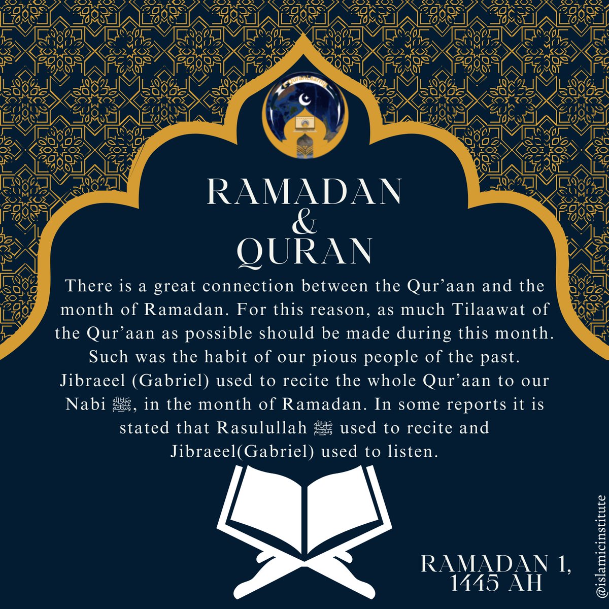 quranlearnig's tweet photo. 1st Ramadan
🌸-Fazail e Ramadan (Virtues of Ramadan)
Welcome to QuranLearning Institute! 🌟 Explore the beauty of Quranic studies with our courses, including Quran Reading with Tajweed, Recitation, Memorization, and more.
WhatsApp: https://t.co/ky3HWiXmu5
#Ramadan2024   #america https://t.co/uUuJyHnvB4