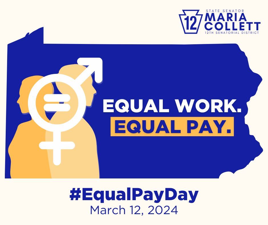 SenatorCollett's tweet photo. DYK that for every $ a man makes in PA, women only make 71¢, on average? This #EqualPayDay, I'm proud to sponsor #SB421 with @SenSantarsiero to modernize PA's out-of-date Equal Pay Law.
💰 Details: https://t.co/QU6spNntvl https://t.co/cA4Sh4VE3T
