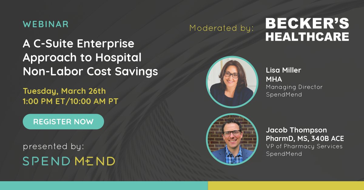 SpendMend's tweet photo. Dive into the future of healthcare finance!  Join our webinar on March 26th, 12:00 PM CT, as we unveil a C-suite enterprise approach to hospital non-labor cost savings. Real-world insights on purchased services, PPIs, and pharmacy spend. Register here: https://t.co/RPznKKoHXG https://t.co/OGNZDYr8rE