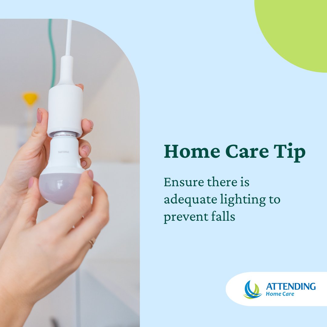 attendingllc's tweet photo. Home Care Tip: Prevent falls by ensuring there's adequate lighting in hallways, staircases, and other high-traffic areas of your home. 

Proper lighting can help your loved one navigate safely, reducing the risk of accidents.

#AttendingHomeCare #HomeSafety #HomeCareTip https://t.co/BEGm1A1oYN