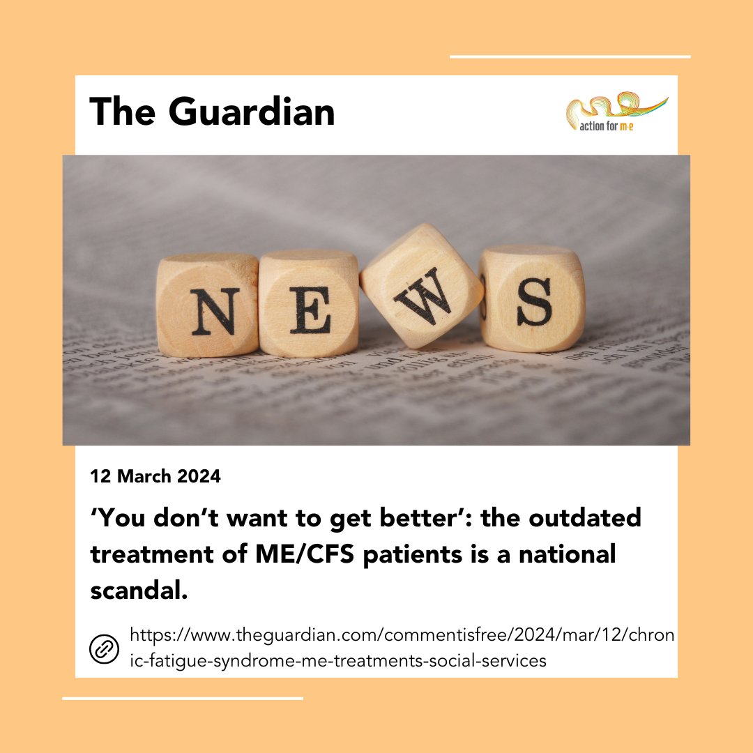 An article in The @guardian today discusses the outdated treatment of #MECFS patients. “From harmful ‘therapies’ to social services referrals, the notion that this illness is psychosomatic is having devastating effects. It’s the greatest medical scandal of the 21s century.'
