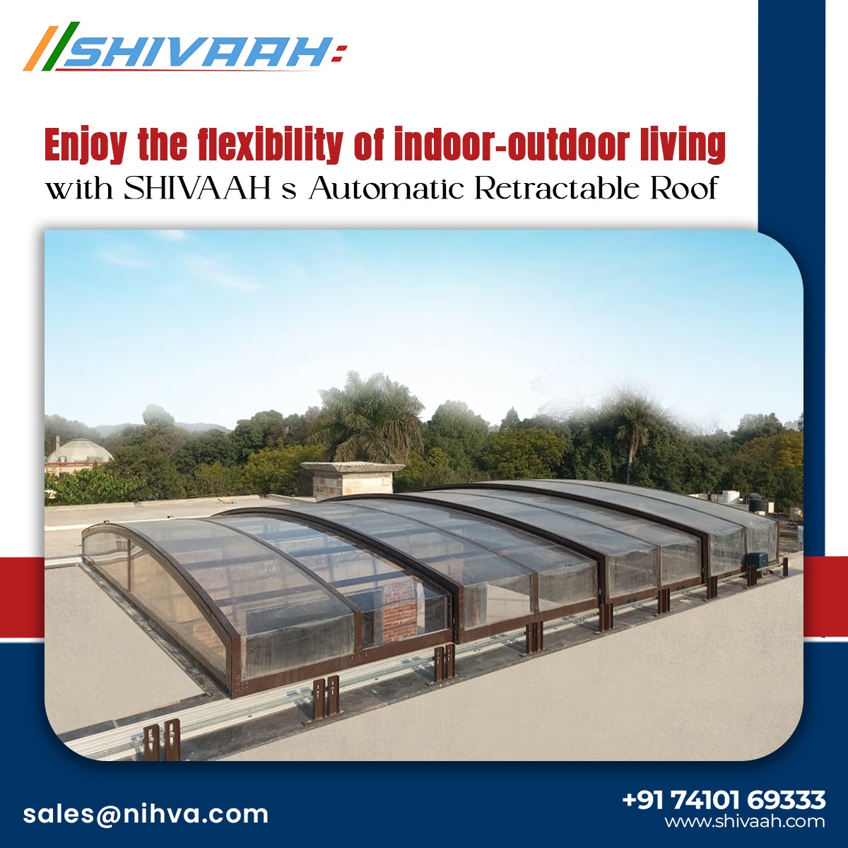 ShivaahSolution's tweet image. 𝑬𝒙𝒑𝒆𝒓𝒊𝒆𝒏𝒄𝒆 𝒕𝒉𝒆 𝒃𝒆𝒔𝒕 𝒐𝒇 𝒃𝒐𝒕𝒉 𝒘𝒐𝒓𝒍𝒅𝒔 𝒘𝒊𝒕𝒉 𝑺𝑯𝑰𝑽𝑨𝑨𝑯'𝒔 𝑨𝒖𝒕𝒐𝒎𝒂𝒕𝒊𝒄 𝑹𝒆𝒕𝒓𝒂𝒄𝒕𝒂𝒃𝒍𝒆 𝑹𝒐𝒐𝒇.

🌐 𝑾𝒆𝒃𝒔𝒊𝒕𝒆: shivaah.com
📞 𝑪𝒐𝒏𝒕𝒂𝒄𝒕: +91 7410169333
📧 𝑬𝒎𝒂𝒊𝒍: 𝒔𝒂𝒍𝒆𝒔@𝒏𝒊𝒉𝒗𝒂.𝒄𝒐𝒎

#SmartRoof