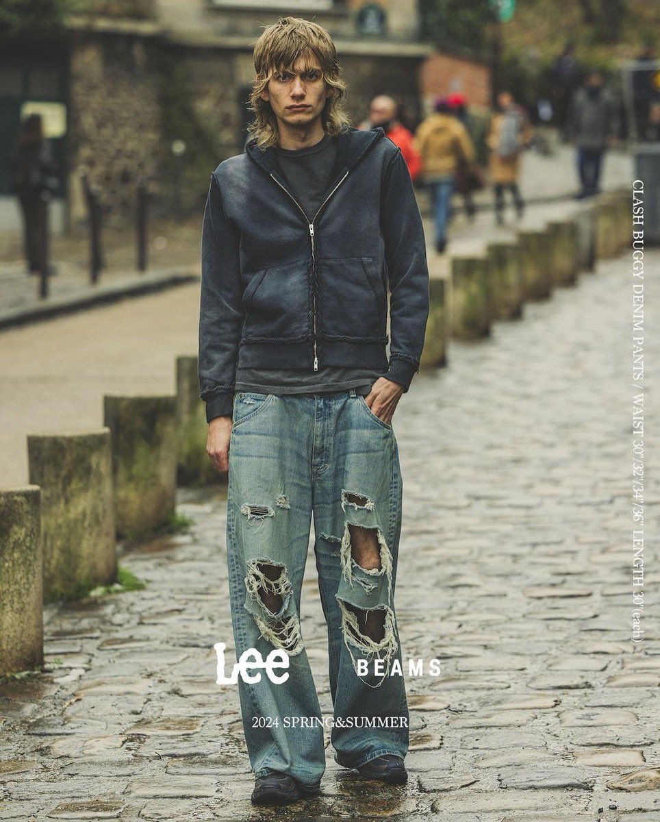 LEE×BEAMS】別注クラッシュバギーパンツ Lee × BEAMS 別注クラッシュ 