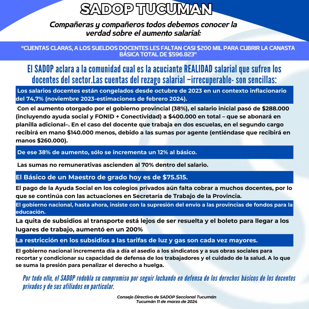 SADOP Tucumán tweet media