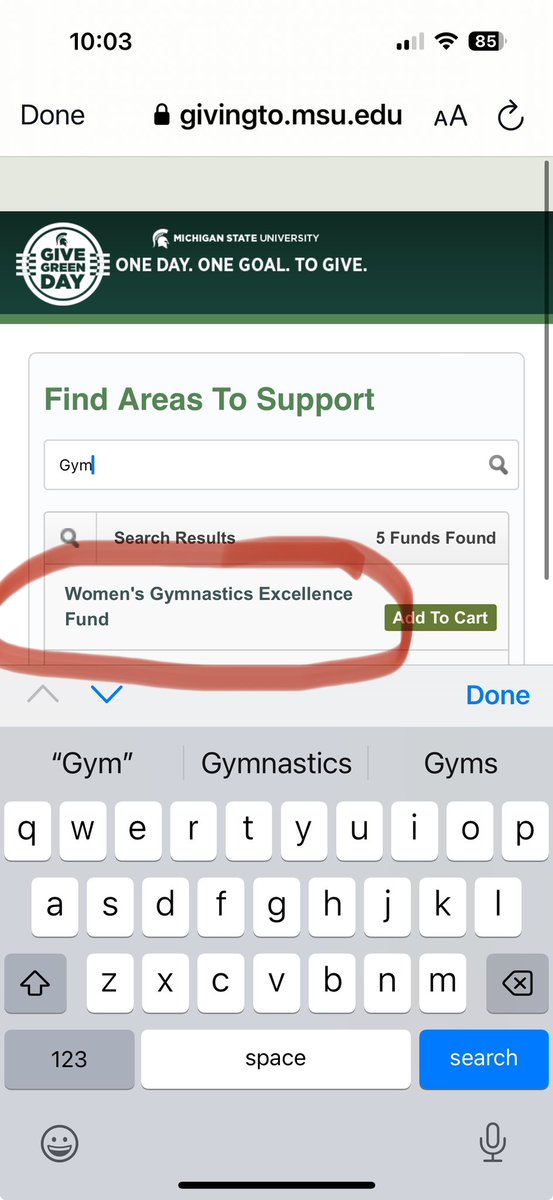 Spartans, this program has risen like a phoenix🔥 and has proven it is deserving.  You can be a part of this rise! Please search for “Gymnastics Excellence Fund” and give.