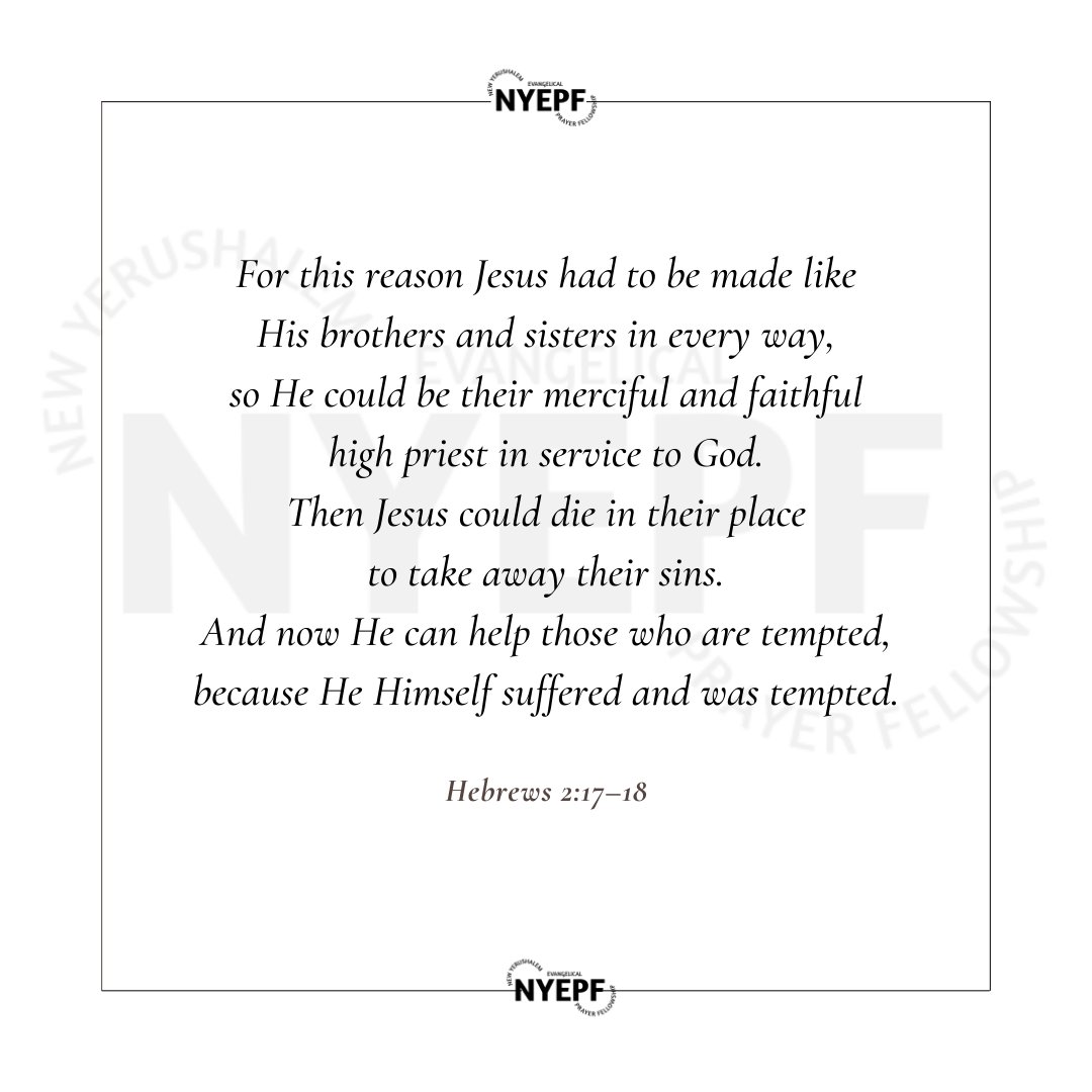 The season of Lent ✝
Day 24_ The propitiation for the sins of the people
-NYEPF Church
#lentenseason #fasting #prayers #Repent #ReturnToTheLord #withallyourheart #LiveWithGod #Hebrews #jesuschrist #temptation #merciful #faithful #HighPriest #servicetoGod