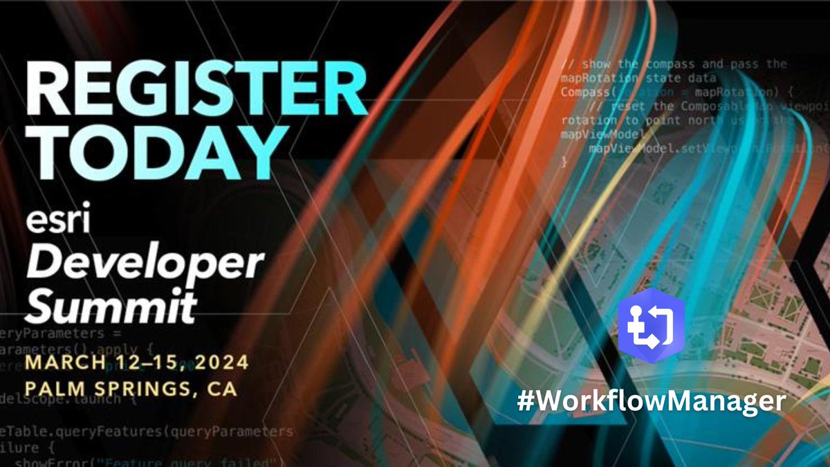 scottmeinhardt's tweet image. We&apos;re excited to share how you can supercharge your organization&apos;s workflows with the #ArcGIS #WorkflowManager APIs and SDKs! Join us at #EsriDevSummit2024 to learn how to integrate with external systems and extend your workflows. Explore the session: ow.ly/SWzF30sAkIt