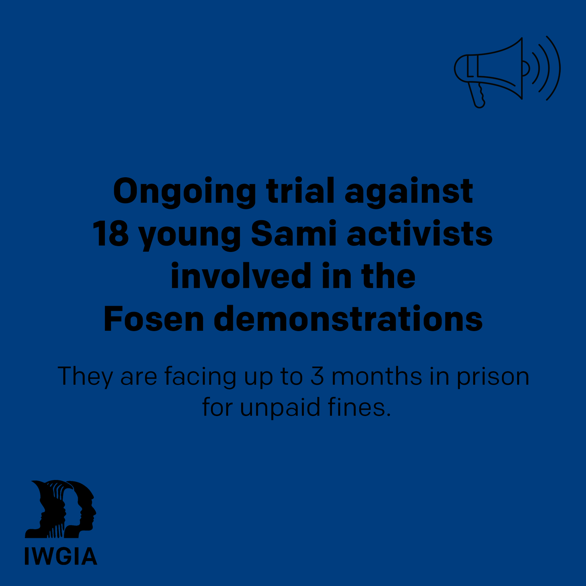 🏛️ 18 young #Sámi activists went to court yesterday for unpaid fines and face up to 3 months in prison for their protests against the windpark at #Fosen and the violation of their #humanrights. IWGIA supports the Sámi in their fight for their rights. 📑bit.ly/3wItfAn
