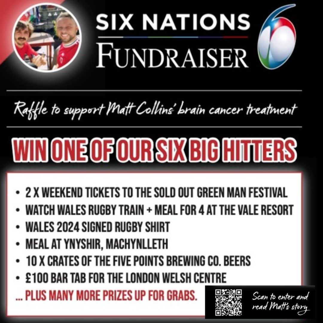 Throughout the Six Nations we’ll be selling raffle tickets for our Brain Cancer Fundraiser to support one of our own, Matt Collins. The Raffle will be drawn this SUPER Saturday. Tickets are £10 and can be bought on the @londonwelshccll website: londonwelsh.org/events/matthew…