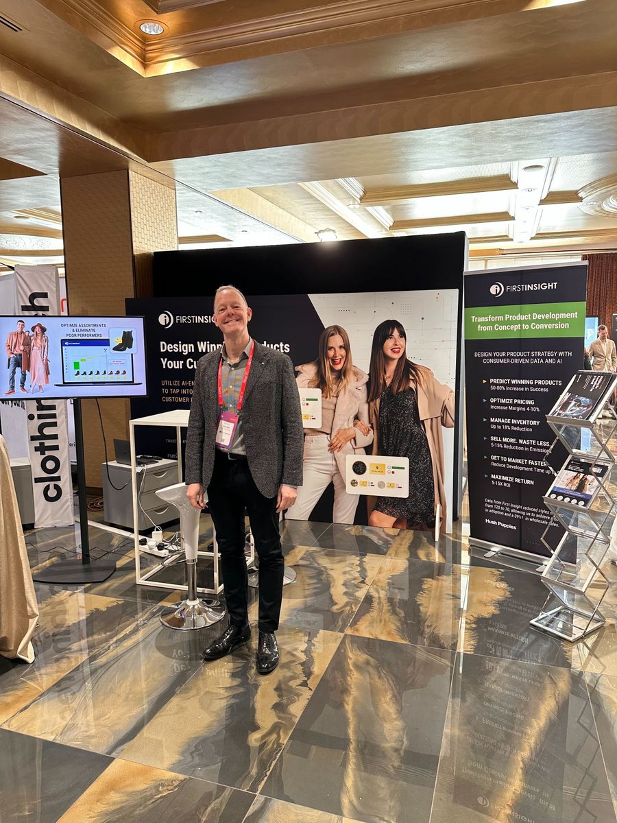 FirstInsight's tweet photo. First Insight's Peter Jeavons recently presented his session, 'Retail's AI Journey: From Concept to Conversion,' live at @PI_Apparel Europe! 🎙️

For those attending and keen to delve deeper, we welcome you to join us at booth #22! 

#FirstInsight #AI #PIApparel #Retail https://t.co/deIcU02aXU