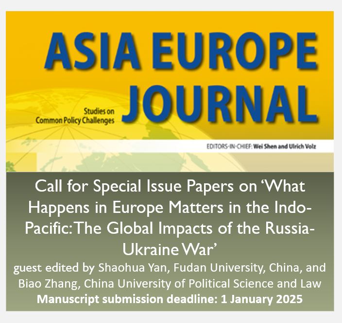 📢 What Happens in Europe Matters in the Indo-Pacific: The Global Impacts of the Russia-Ukraine War - Special Issue now open for your submissions! Please visit our website for more details: link.springer.com/journal/10308/…