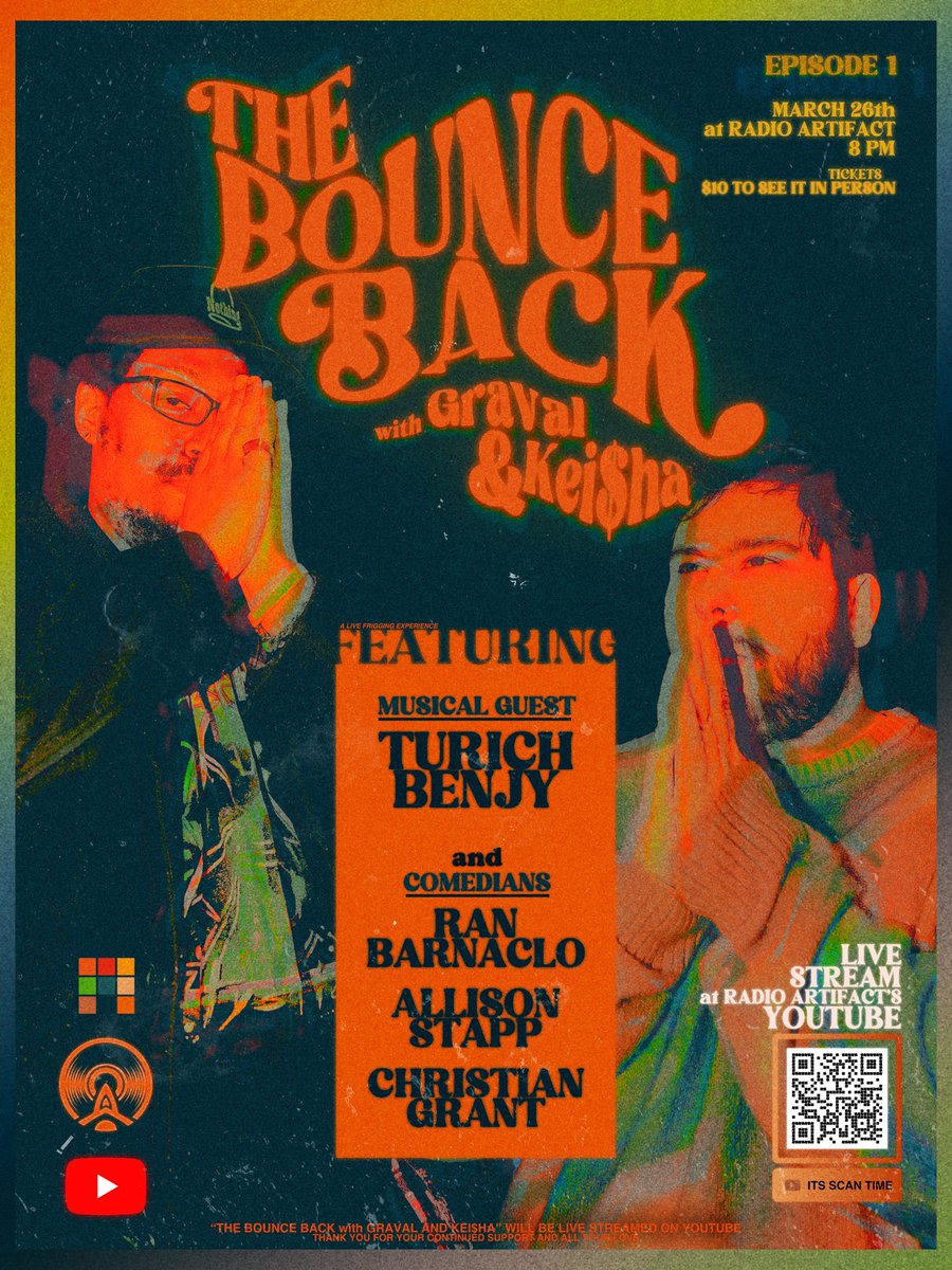 So excited to finally announce… “The Bounce Back w/ Graval & Kei$ha” March 26th - 8pm - @RadioArtifact @D_BurgessMusic