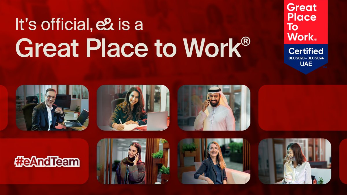 It's official!  We have been recognised as a 'Great Place to Work' by @gptw_me for fostering a positive, supportive, and engaging work environment. It would not be possible without the dedication of our teams.  Thank you, #eAndTeam ❤️