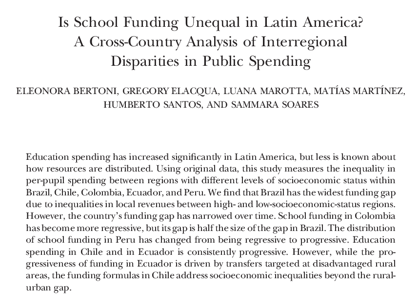 Luana Marotta (@marottaluana) on Twitter photo We are so pleased that our paper has won the Bereday awards for the best <a href="/CERJournal/">CERJournal</a> article of 2023. A lot of work went into collecting funding data from 5 LA countries, and it has paid off! With <a href="/gregoryelacqua/">Gregory Elacqua</a>, <a href="/SantosMHumberto/">Humberto Santos</a>, <a href="/ele_bertoni/">Eleonora Bertoni</a>, <a href="/SammaraCavalca1/">Sammara Cavalcanti Soares</a> and Matías. We are so pleased that our paper has won the Bereday awards for the best <a href="/CERJournal/">CERJournal</a> article of 2023. A lot of work went into collecting funding data from 5 LA countries, and it has paid off! With <a href="/gregoryelacqua/">Gregory Elacqua</a>, <a href="/SantosMHumberto/">Humberto Santos</a>, <a href="/ele_bertoni/">Eleonora Bertoni</a>, <a href="/SammaraCavalca1/">Sammara Cavalcanti Soares</a> and Matías.