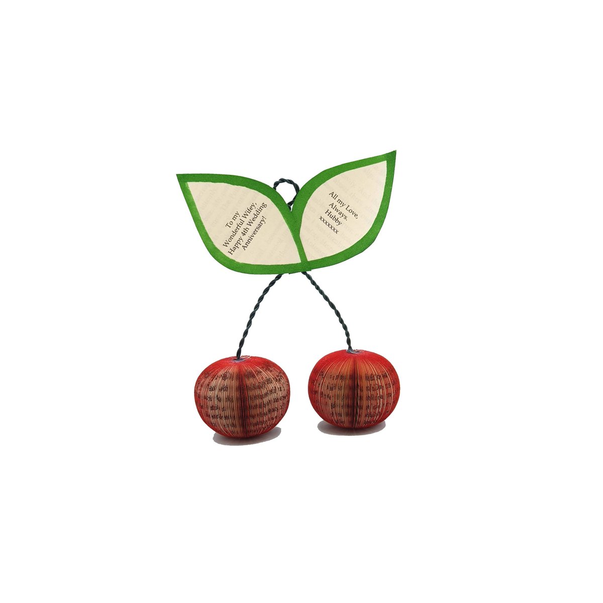Paperappleco's tweet photo. Book Art Cherries - 3D Cherry -Personalized Cherries - Red Cherries - Handmade from a Book - Paper Fruit - Gift for 4th Anniversary https://t.co/tPIOrNqdFv #Handmade #CreatonCrafts #MHHSBD #WomaninBiz #EpiconEtsy #PaperGoods https://t.co/OkA8Hd1HOg