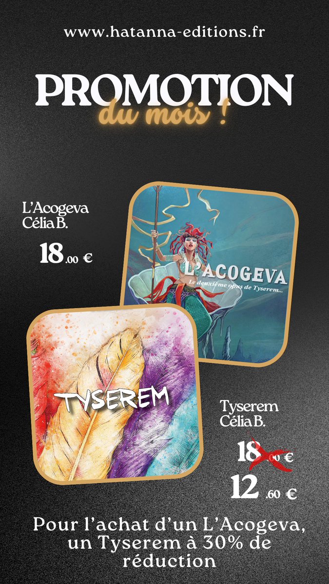 HatannaRH's tweet photo. Promotion du mois 🤩😁

#promo #promotion #livre #lire #livraddict https://t.co/OxhOFfEqyn