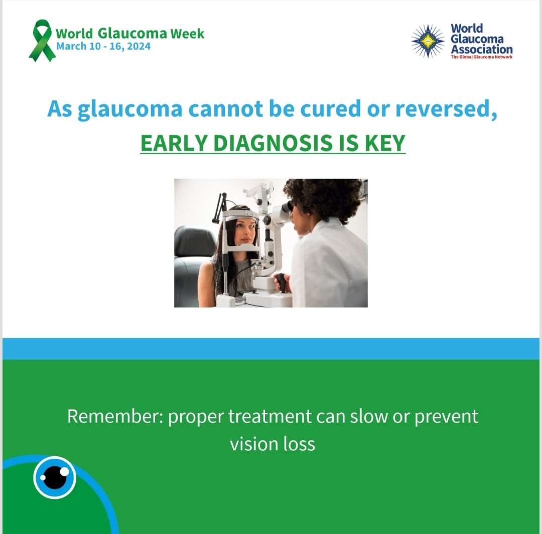 Glaucoma is a potentially blinding disease. Get yourself checked today!
#WorldGlaucomaWeek