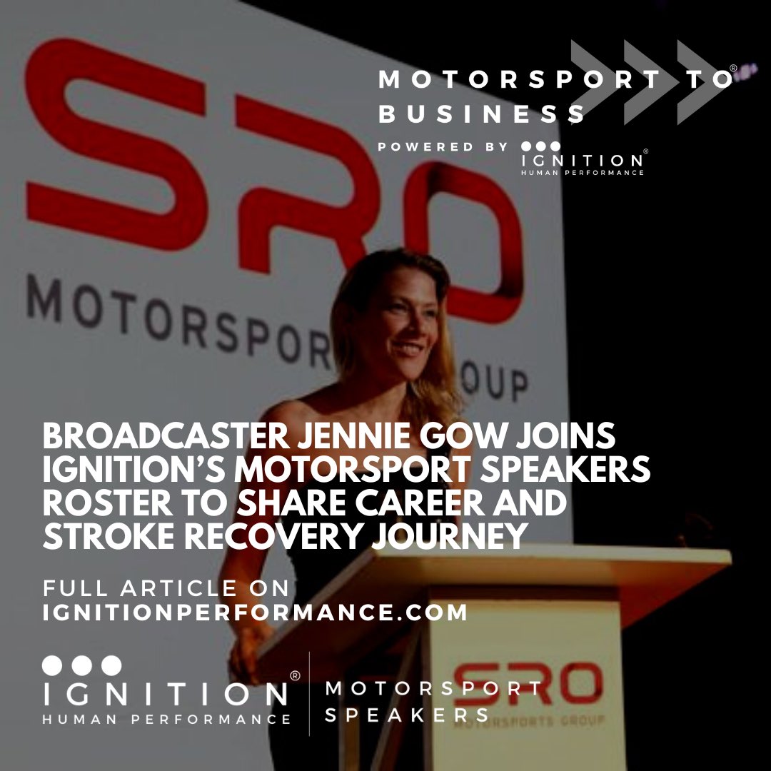 Motorsport To Business powered by Ignition (@ignitionperform) on Twitter photo We are proud to announce that broadcaster <a href="/JennieGow/">Jennie Gow</a> has joined our #MotorsportSpeakers Roster to share her Career and Stroke Recovery Journey 👏👏👏
To enquire or book Jennie for your next event, please visit our website or email motorsporttobusiness@ignitionperform.com We are proud to announce that broadcaster <a href="/JennieGow/">Jennie Gow</a> has joined our #MotorsportSpeakers Roster to share her Career and Stroke Recovery Journey 👏👏👏
To enquire or book Jennie for your next event, please visit our website or email motorsporttobusiness@ignitionperform.com