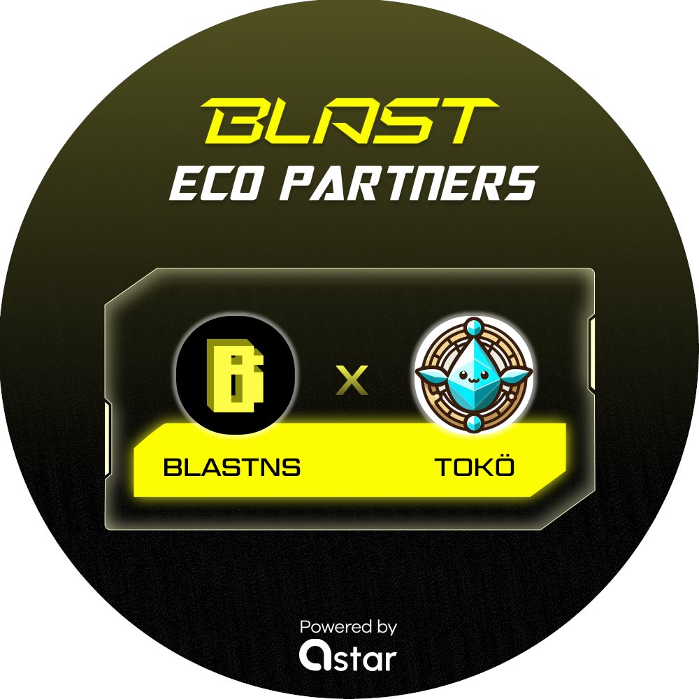 ⚡️<a href="/blastnsdomains/">Blast Name Service by Star Protocol</a> <> <a href="/Tokosocialfi/">TOKÖ</a> GIVEAWAY ⚡️

To celebrate our partnership, we’re giving away 10 4-char .blast domains and 10 WL from TOKÖ! 🏆

To enter:
✅ Follow <a href="/blastnsdomains/">Blast Name Service by Star Protocol</a> &amp; <a href="/Tokosocialfi/">TOKÖ</a>
✅ Like 🩷 + Retweet 🔁 + TAG 3

Winners announced in 24 hours 📢

TOKÖ is a