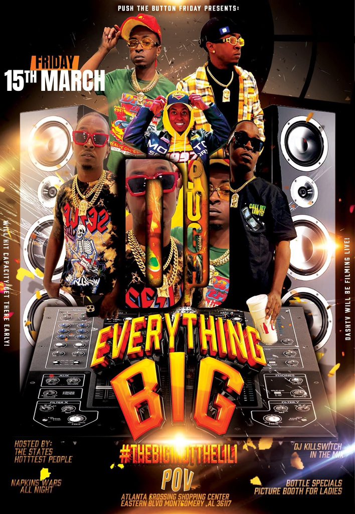 DjPugh2HARD's tweet photo. BIG ‼️ BIG ‼️ BIG ‼️ EVERYTHING BIG ALL PISCES ♓️ &amp; ARIES ♈️ B - DAY CELEBRATION 🍾 GET IN WIT ME RIGHT HERE THIS PARTY FOR ALL THE WALKING TICKETS 💰 NAPKIN WARS | BOTTLE WARS &amp; PICTURE WALL FOR LADIES HOSTED BY THE STATE HOTTEST PEOPLE THIS FRIDAY GOOD ENERGY GOOD VIBEZ https://t.co/4udxwYmD8q